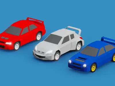 Low Poly Rally Cars Free low-poly 3D model