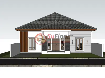 House 10x19m code 474- Sketchup 3D model 3D model 3D model