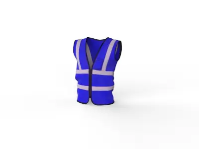 Realistic Worker Vest 003 Low-poly 3D model