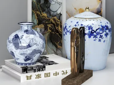 Decorative-set-Vol2 chinese vases 3D model