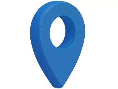 3D Map Pointer sky blue 3D model