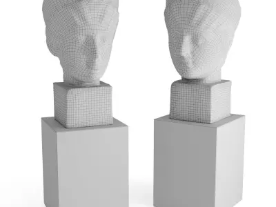 Greek woman head sculpture 3D model