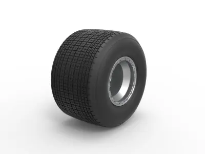 Rear wheel from Sprint car Version 2 Scale 1 to 25 3D print model