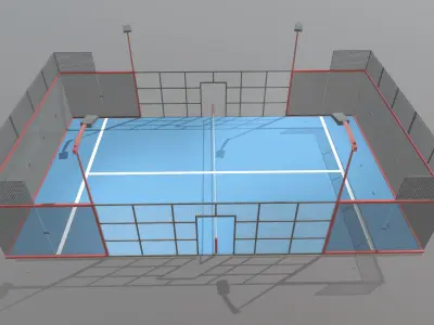 Padel court 3D model