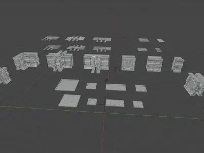 FULL MODULAR STEAMPUNK PACK -Rogue Film Productions Low-poly 3D model