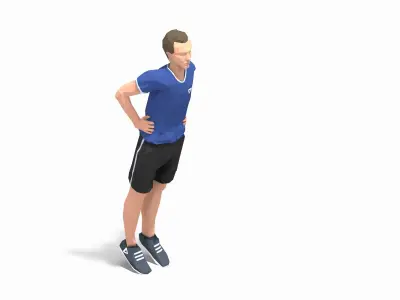 Frog Jump  Exercise Man Animation Low-poly 3D model