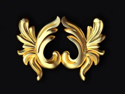 Central decor ornament for furniture 3D model 14