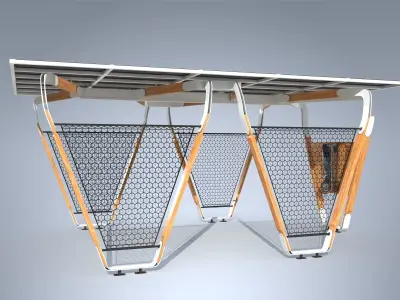 EV Electric Vehicle Charger station  3D model