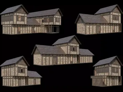 Medieval Village Pack  - 5 Assets - 4K Textures Game Ready Low-poly 3D model shop