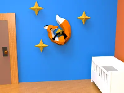 Fox sculpture children decoration 3D model