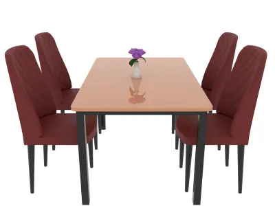 Dining Table with Chair Low-poly 3D model