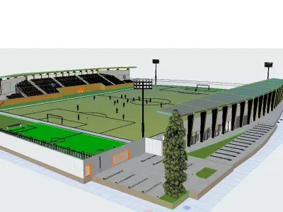 Modern Football Stadium 3D model