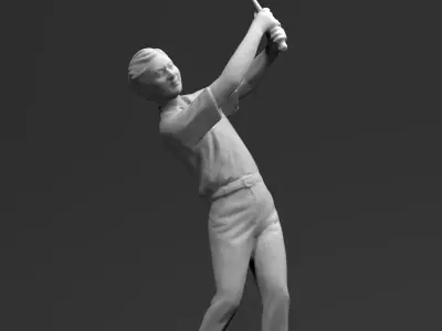 Male Golfer statue 3D model