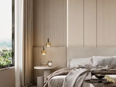 villa Home Modern bedroom decoration 3D model