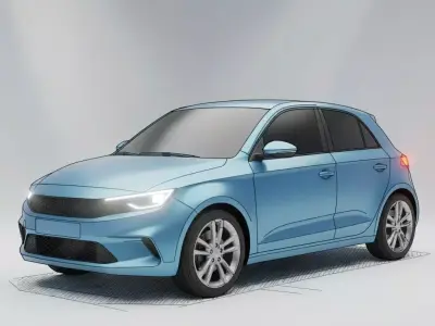 Compact Hatchback Car Real Time 3D Model 3D model