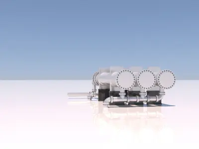 Shell and tube heat exchanger 06 3D model