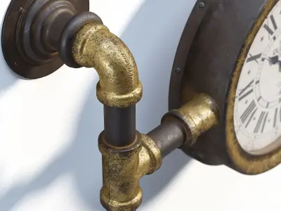 Factory Pressure Gauge Clock 3D model