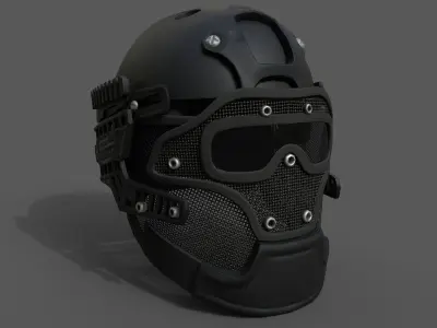 Helmet scifi military combat  Low-poly 3D model get