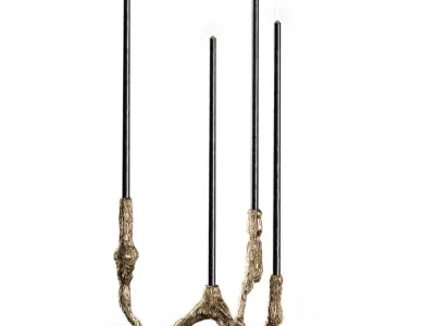 Decorative set of candlesticks with candles 3D model