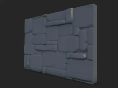 Bleached Stone Wall Construction 3D model