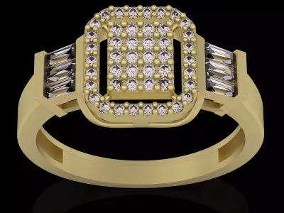 Lux ring silver gold jewelry printable 3D model 3D print model 17