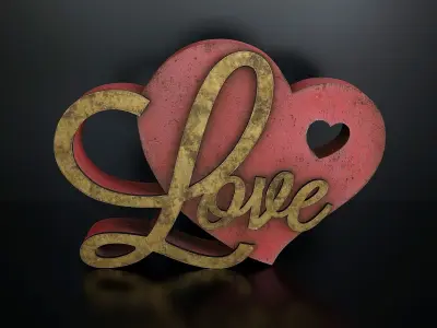 Vintage Valentines Day Decor 1 Low-poly 3D model