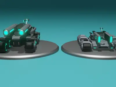 TANK-SCIFI Beginner Low-poly 3D model