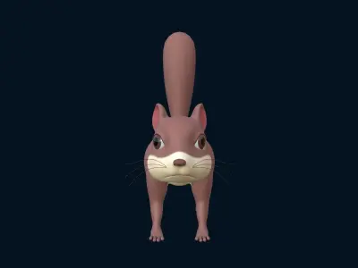 Asset - Cartoons - Animal - Squirel Rigged 3D model 3D model