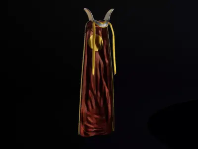 Skillcape gold cape Low-poly 3D model
