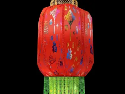 Chinese Red Lantern 3D model 14
