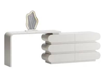 Modern Extendable Storage Vanity Table 3D model