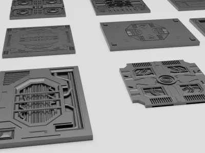 3D Pack Of Sci Fi Floor Panel 3D model