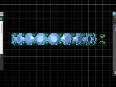 U Shaped Eternity Ring 3 point 5 mm stone size swiss 15 and EU55 3D print model