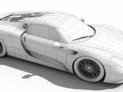 Porsche 918 Spider Low-poly 3D model