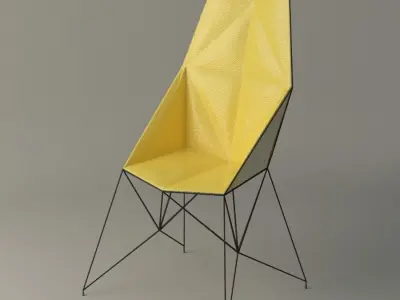 Mayflower Armchair Low-poly 3D model
