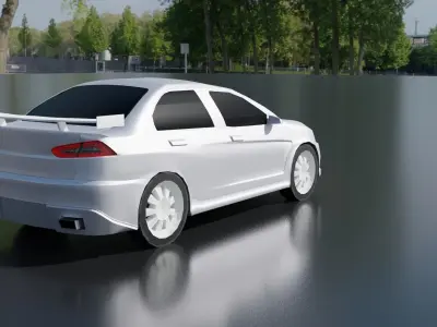 Modified Lancer Evo X low poly Low-poly 3D model