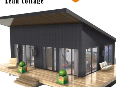 House 24-36 Lean Cottage Plans Low-poly 3D model