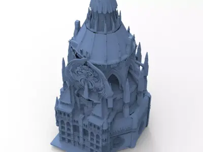 Steampunk Medieval Tower Grand 1  3D model