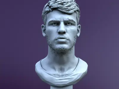 Carlos Alcaraz bust for 3D printing 3D print model