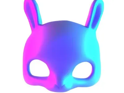 Minimal Rabbit Stylized Bunny Mask toy 3D print model