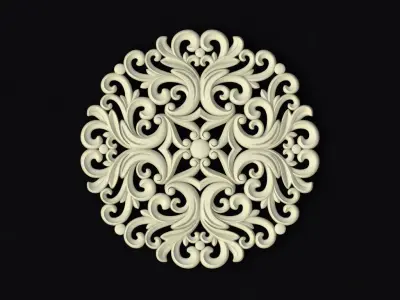 Central decor ornament for furniture 3D model 758