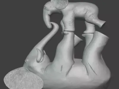 Modern Elephant Sculpture Home Decor 3D print model