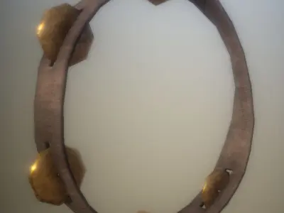 Low Poly Tambourine PBR metal ring Low-poly 3D model