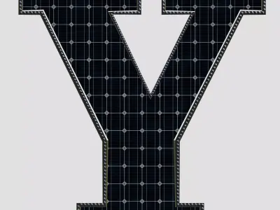 Solar Panel Letter - Y 3D model