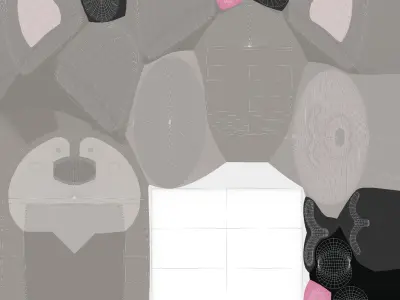 Cartoon Wolf Frame  Low-poly 3D model