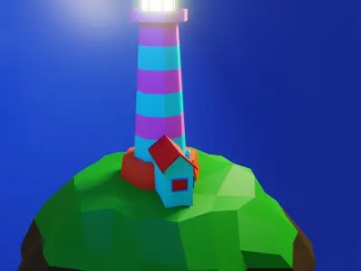 Lighthouse LOWPOLY Free Free low-poly 3D model