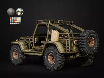 Military Snake Wrangler Truck Game Ready 3D model