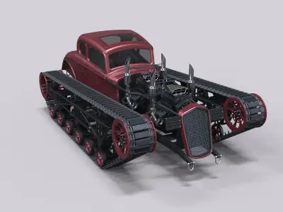 Tracked Hot rod 3D model