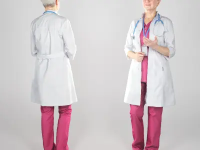 Surgical doctor female smiling 139 Low-poly 3D model