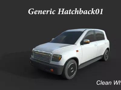 Generic  Hatchback 01 Clean White Low-poly 3D model